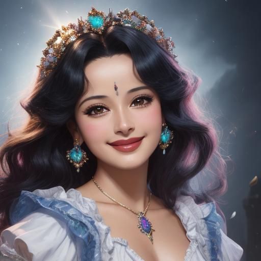 Merle Oberon Smiling Portrait in Fantasy Art Style