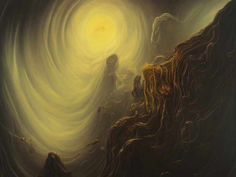 Darkness as Detailed Matte Painting in Horror Art Style