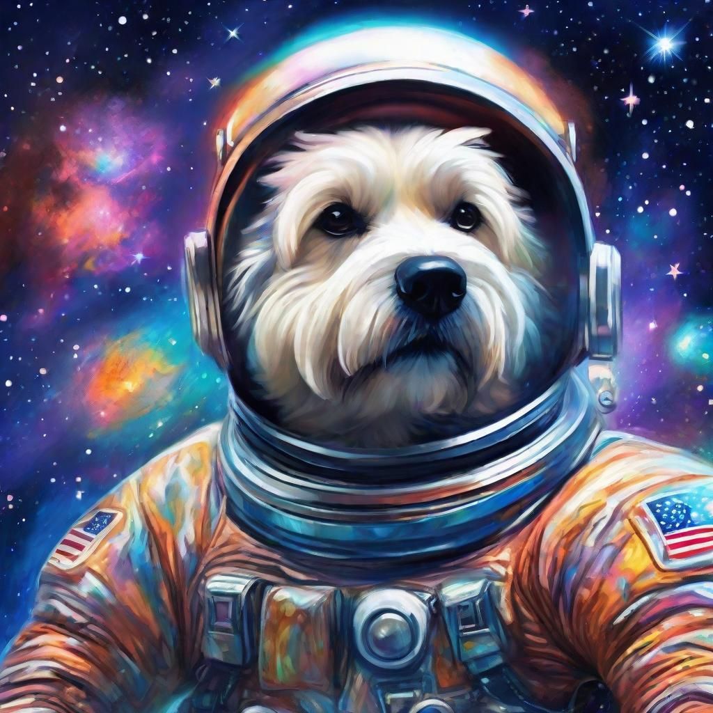 Dog in Spacesuit: Cosmic Canine Concept Art