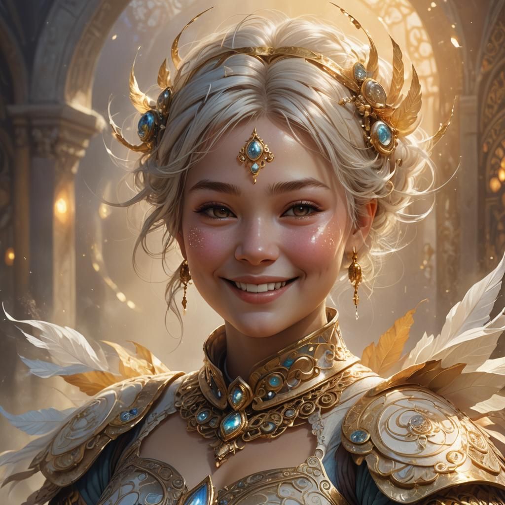 Friendly Femalien Portrait in Dreamy Ethereal Style