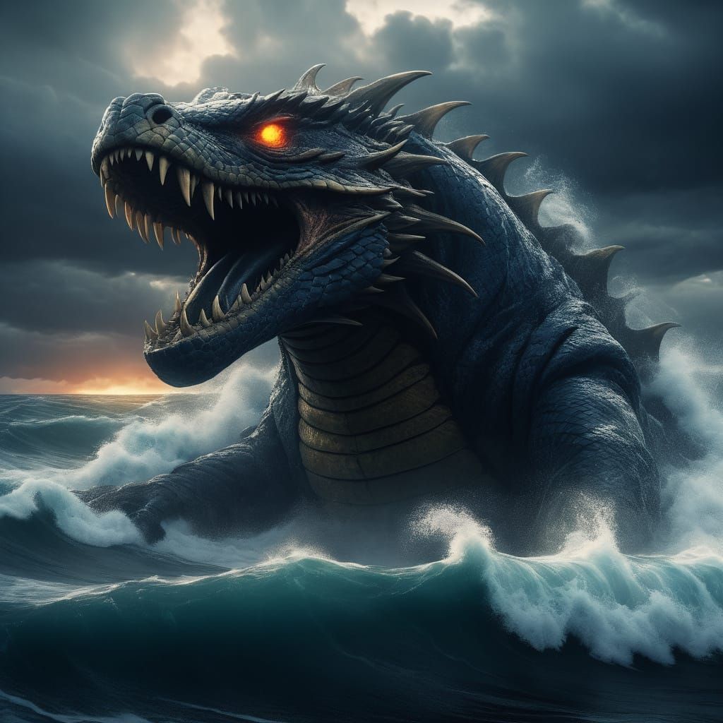 Epic Leviathan Rises from the Stormy Depths