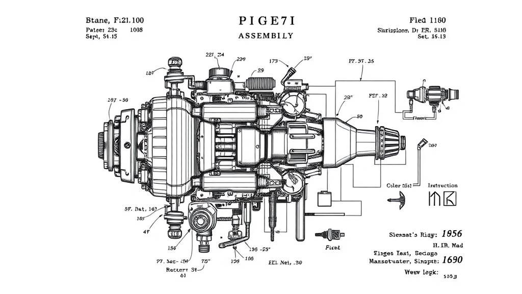 Intricate Patent Illustration of Complex Device