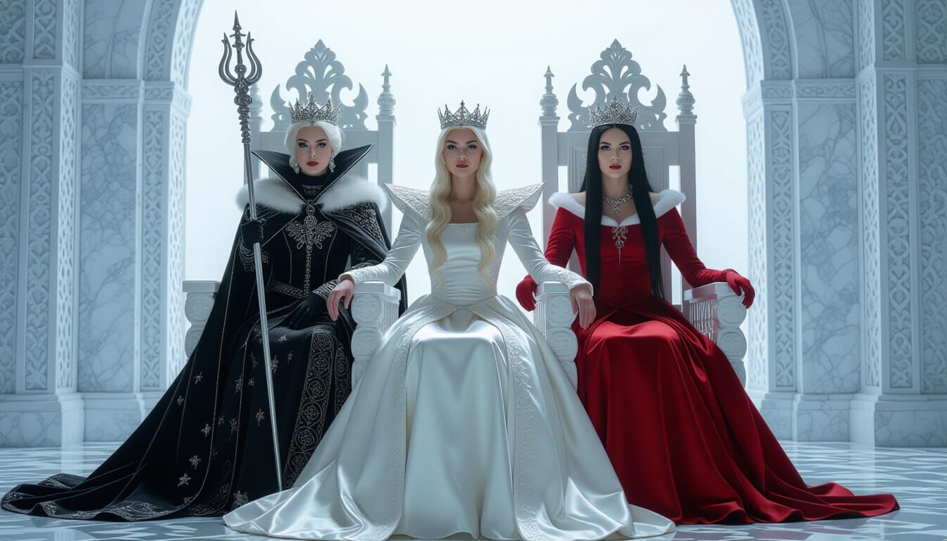 Snow White Queen and Shadow Queen on Thrones