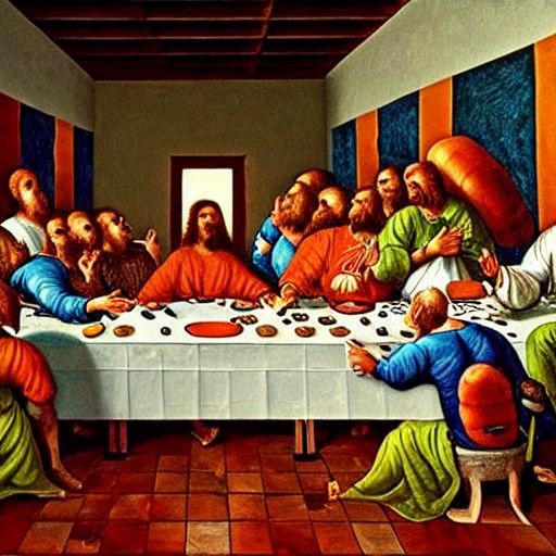 Crawfish Boil Last Supper Hyperdetailed Painting