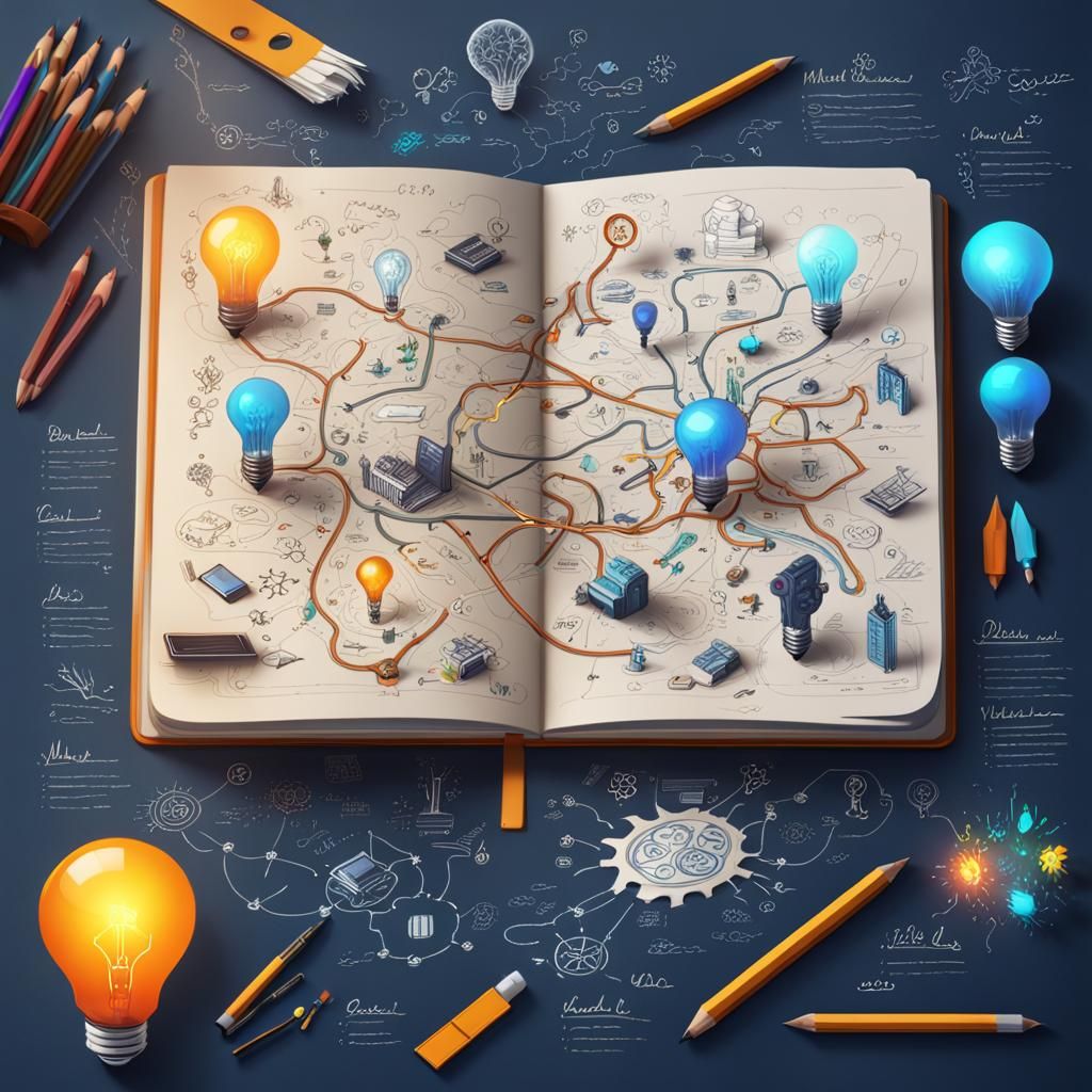 Detailed Mind Map of Course Concepts, Fantasy Art