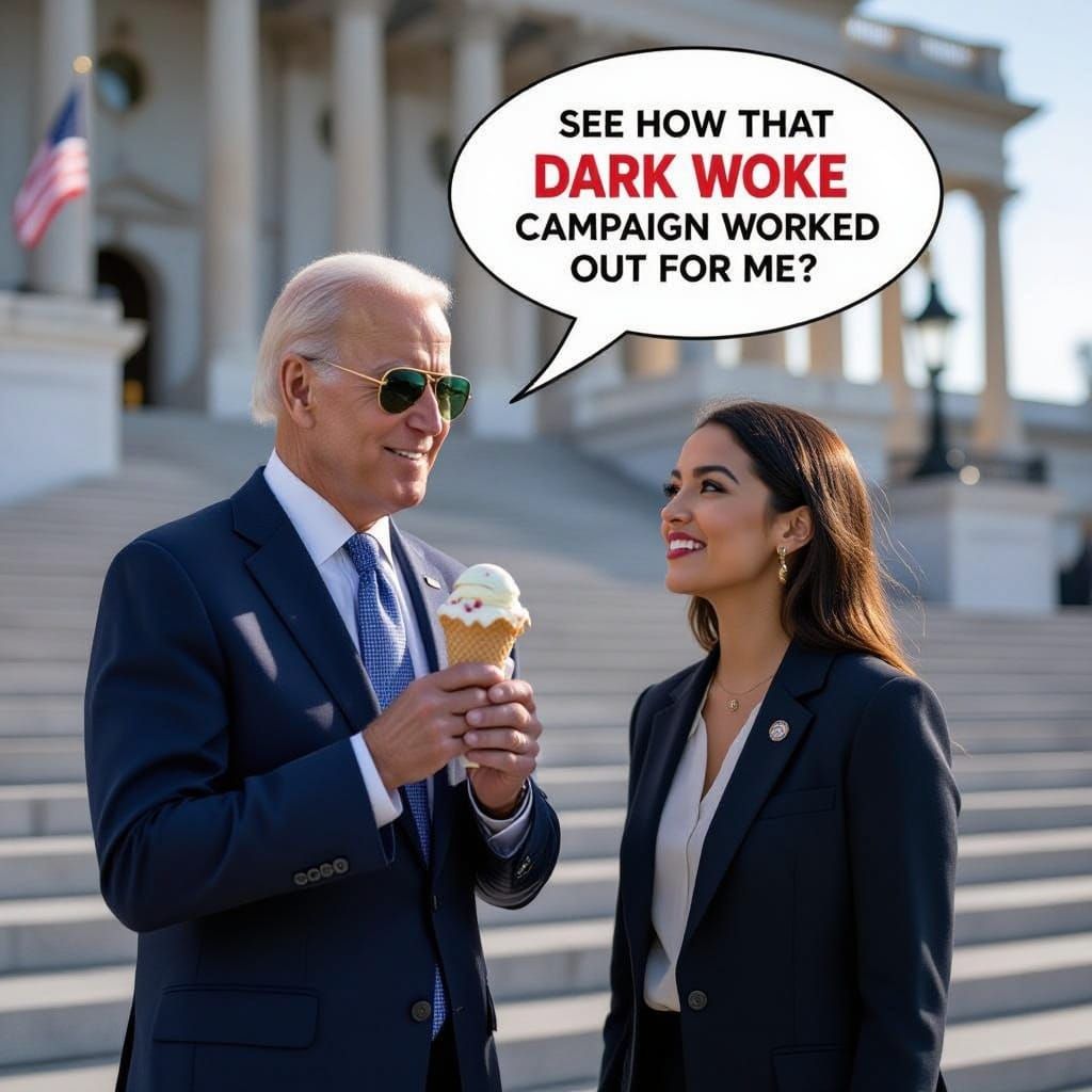President Biden in Dark Aviator Sunglasses, Smiling with Con...