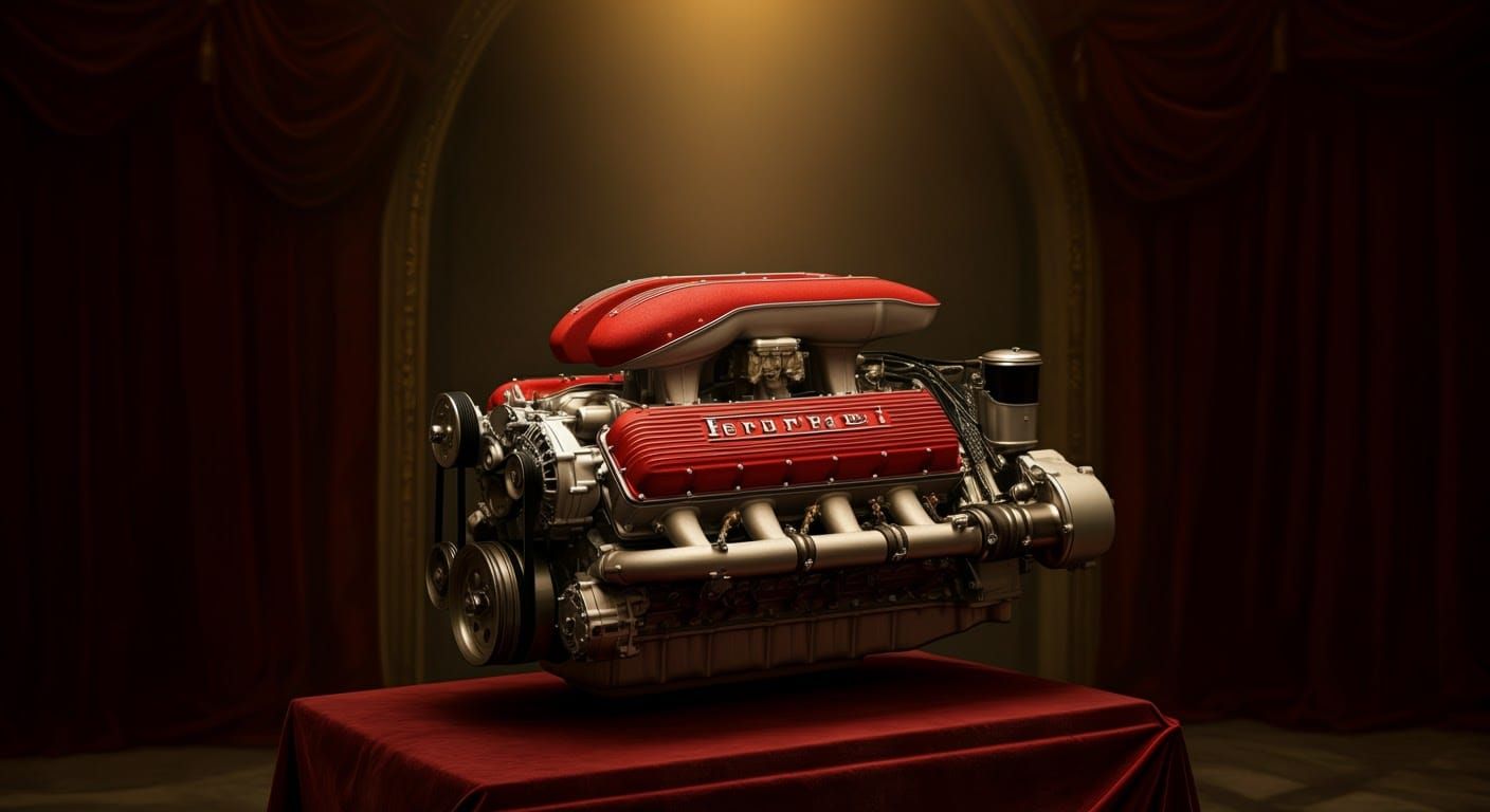 Ferrari V12 Engine Singing Opera in Baroque Light