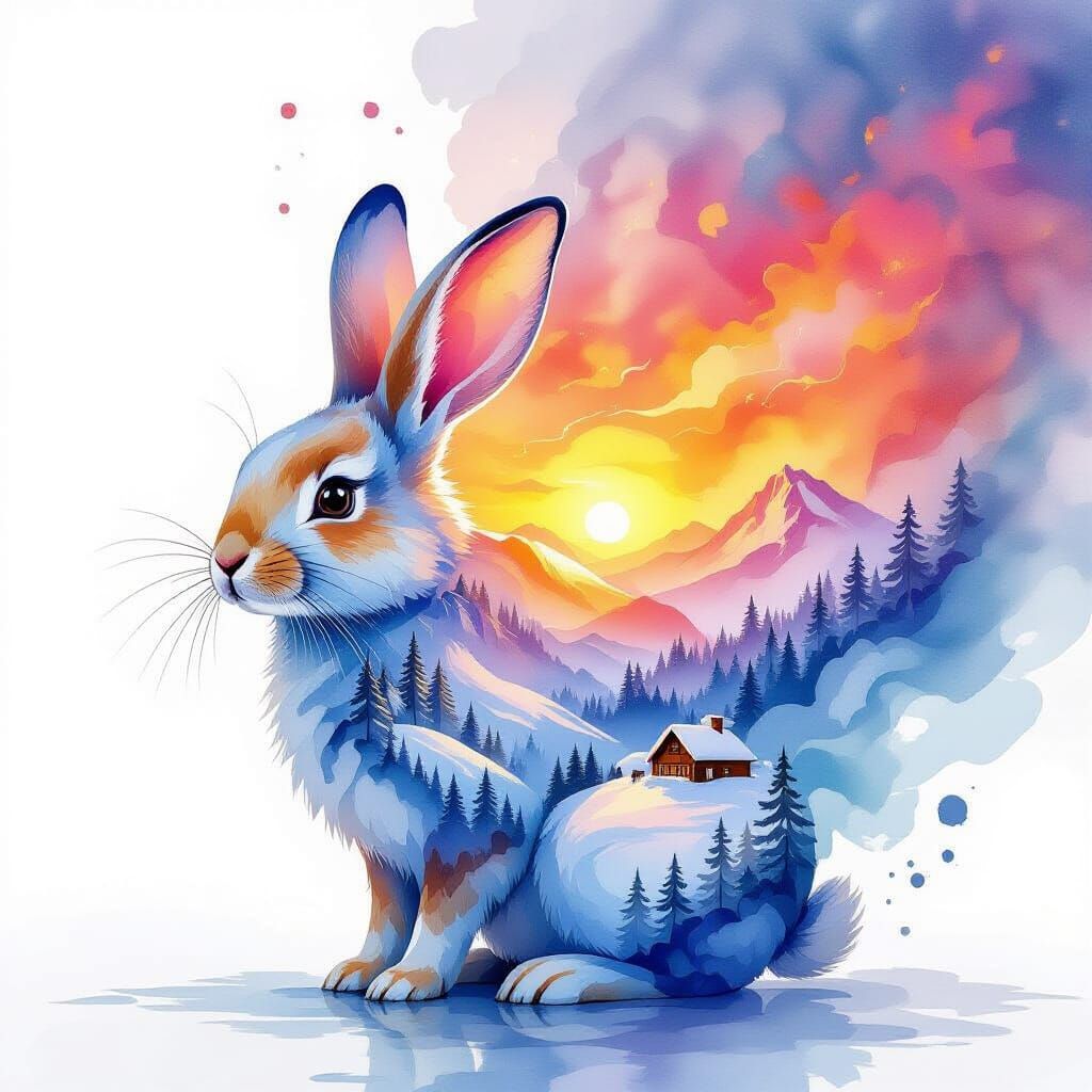 The rabbit takes everything with him.