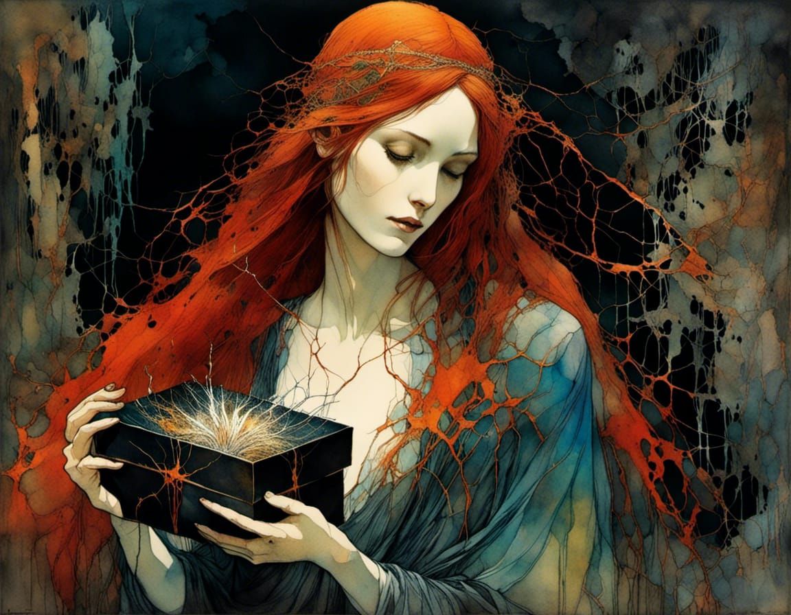 Pandora's Box: A Vibrant Fairytale Illustration