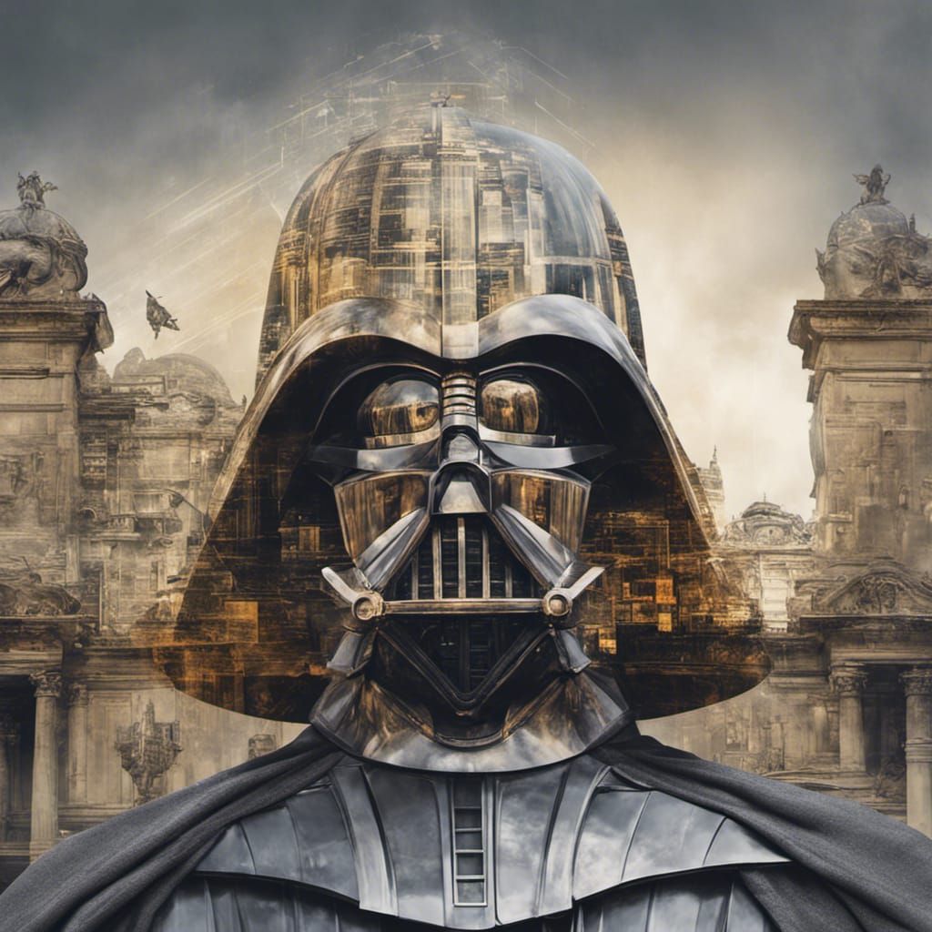Darth Vader Double Exposure Portrait with Imperial Palace