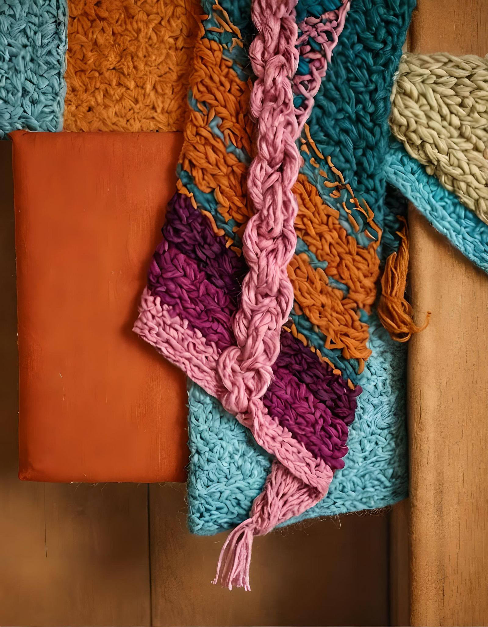 Abstract Knitted Fabric Design Generated by AI