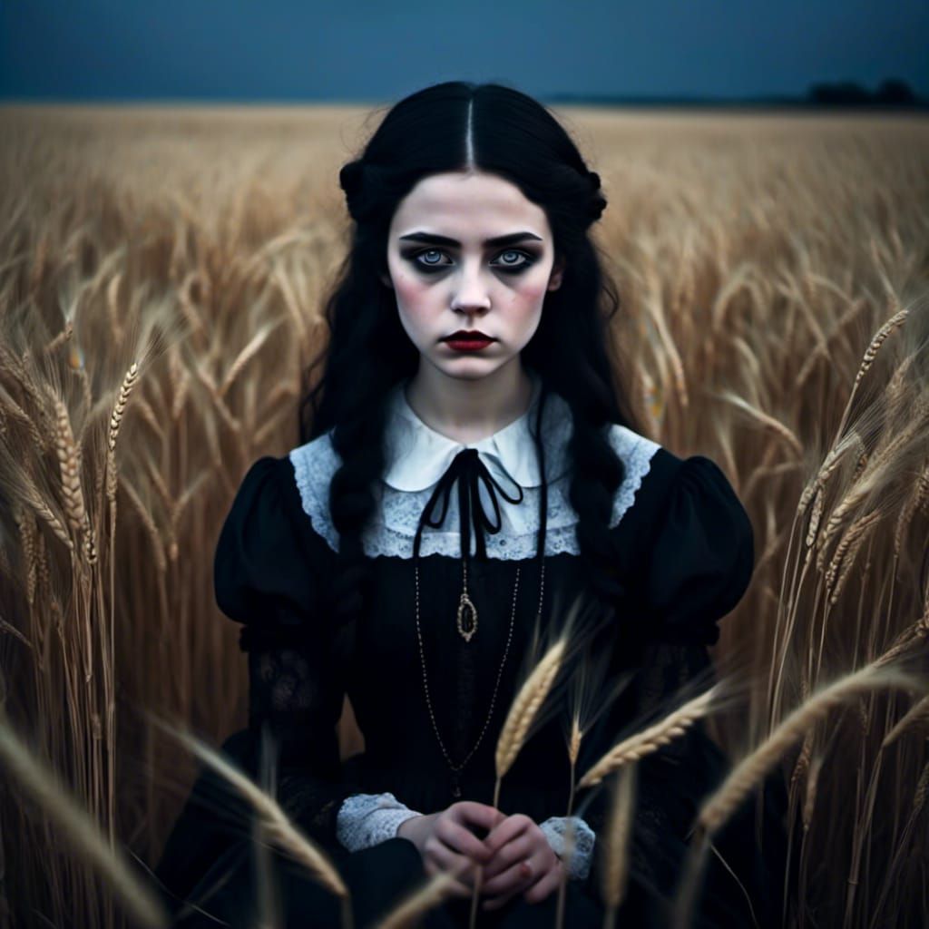 Miss Wednesday Addams poses to have her senior high school y...