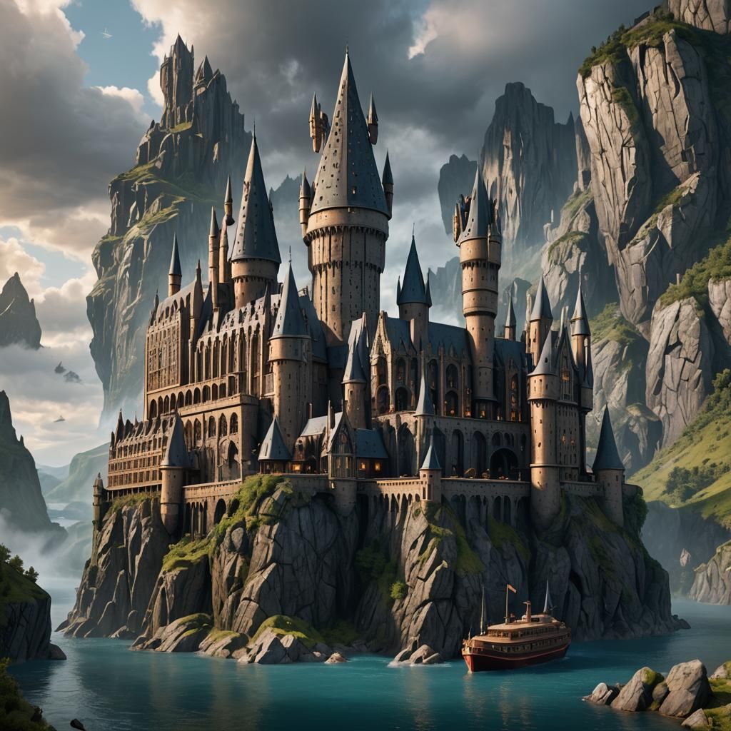 Hogwarts Cruise Ship: Detailed Fantasy Concept Art