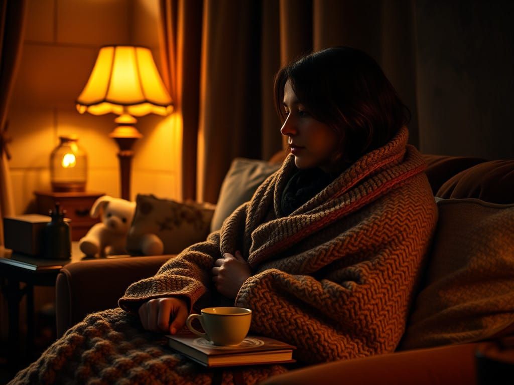 Warm Ambiance in a Cozy Living Room, Cinematic Style