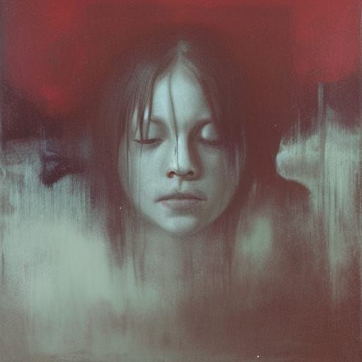 Ghostly Portrait Emerging from a Well