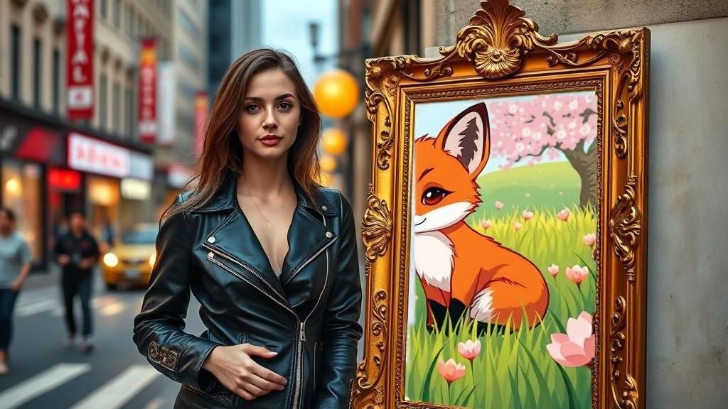 Cute Fox in Meadow: Vibrant Vector Art