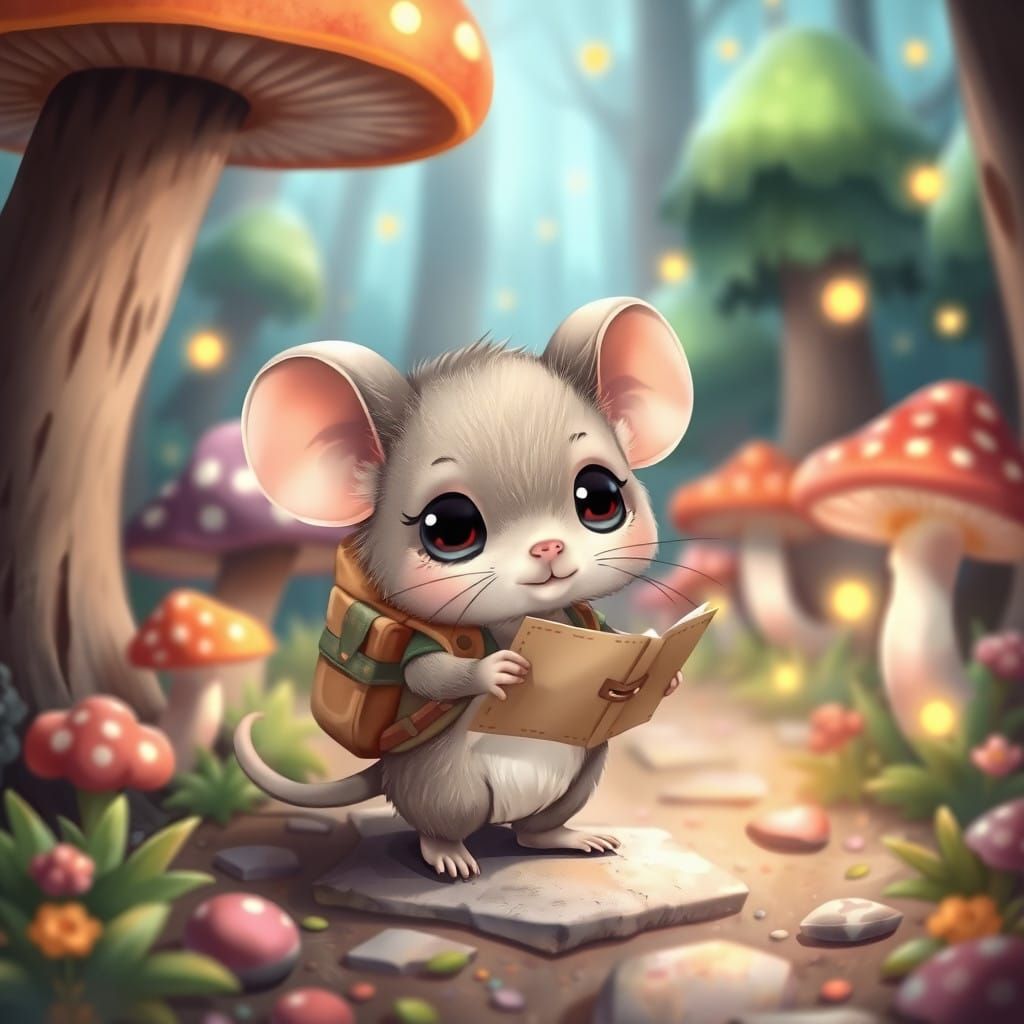 Tiny Chibi Mouse Embarks on Whimsical Adventure