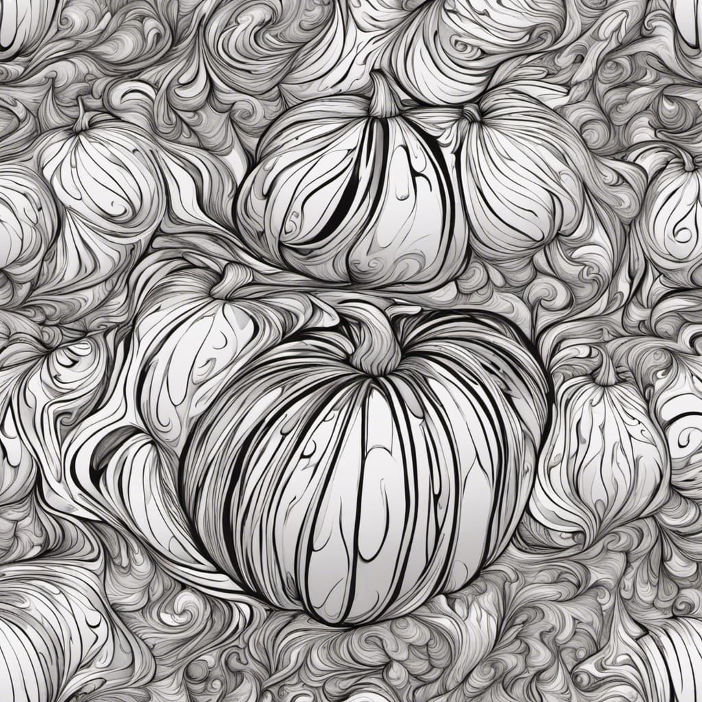 Abstract Fractal Pumpkin Fire Vector Art