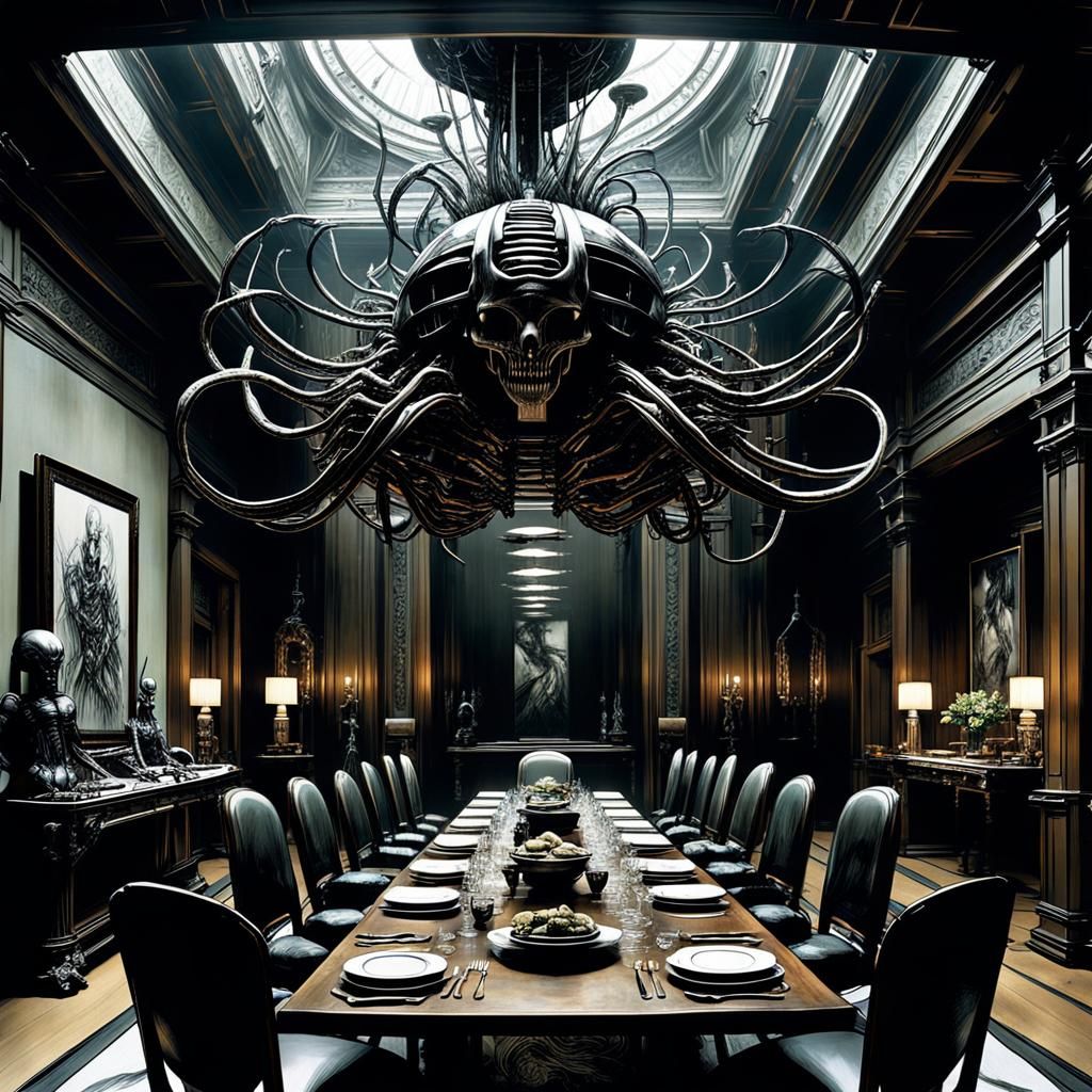 Art by Yoji Shinkawa, H.R. Giger, Tsutomu Nihei, Hiroya Oku,...