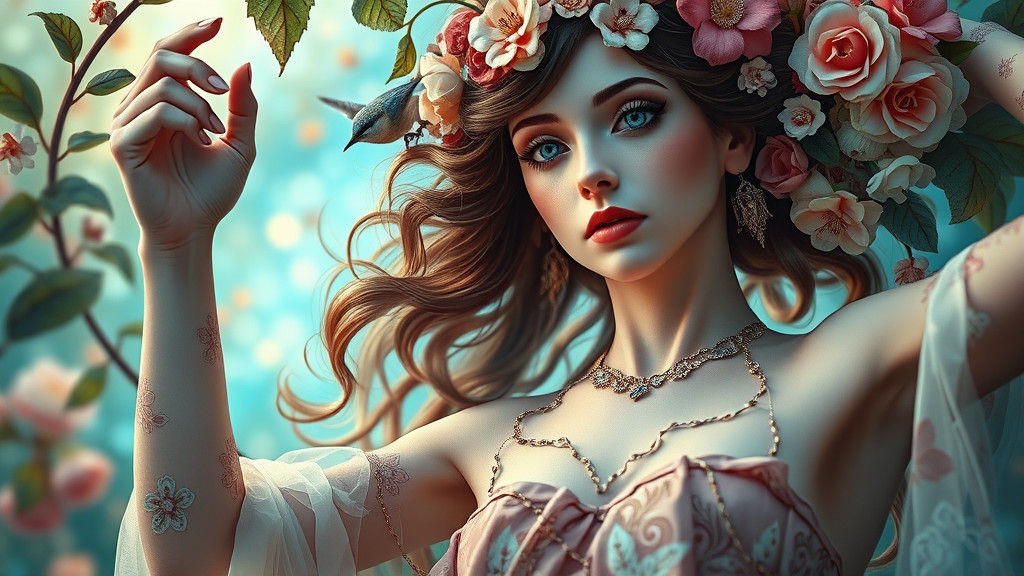 Dancing Woman in Dreamlike Expressionist Style