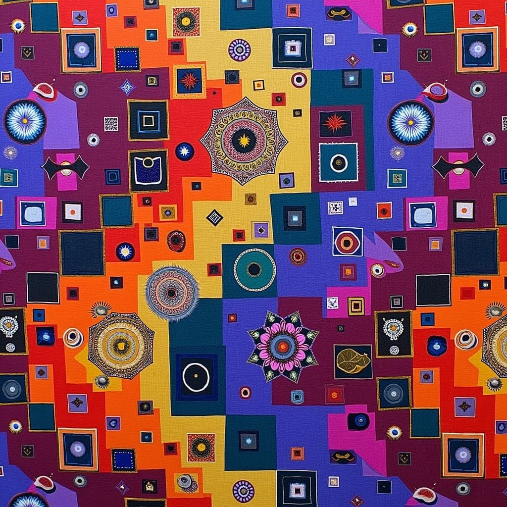 Ethereal Tapestry in Vibrant Patterns