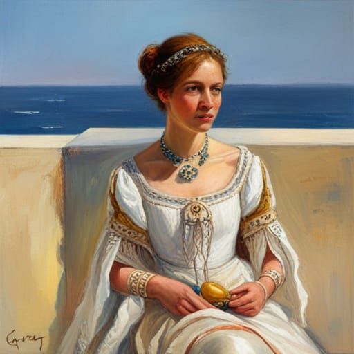 Elegant Spanish Princess Portrait in Oil