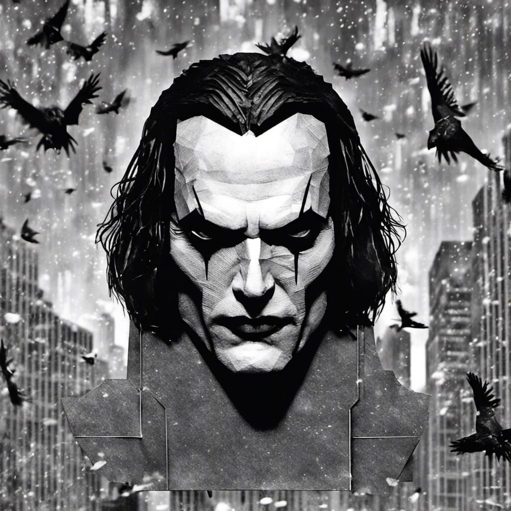 Eric Draven in Eldritch Origami Cityscape