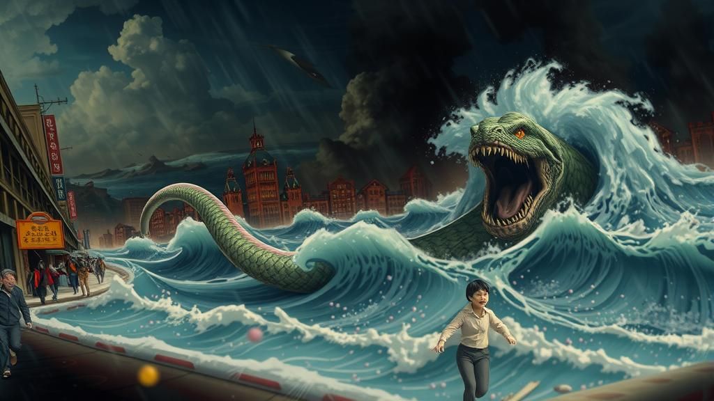 Tsunami Monster Terrorizes Coastal City