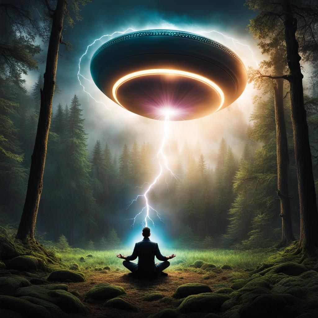 Enchanted Forest Meditation Under a UFO Lightning Strike
