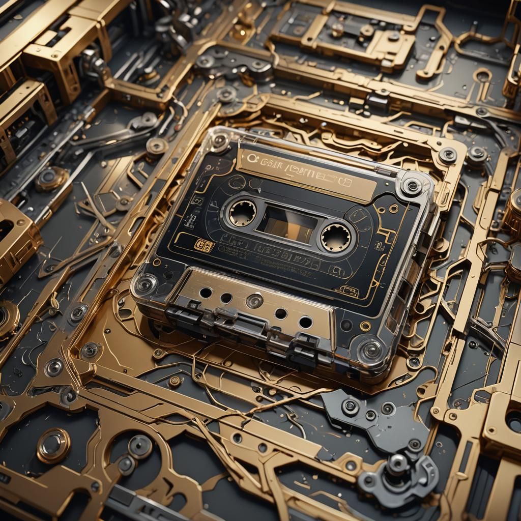 Sci-Fi Cassette Tape in a Detailed 3D Render