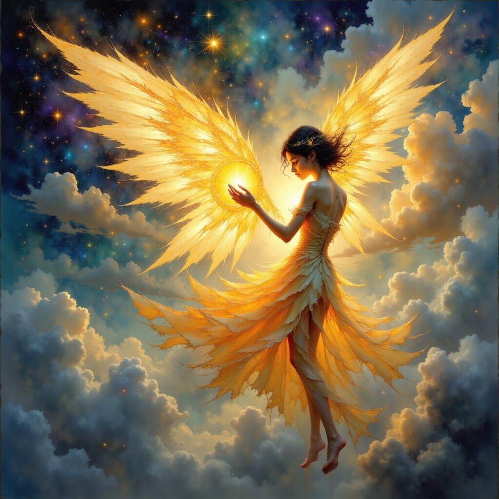 Celestial Anime Goddess Radiates Divine Elegance