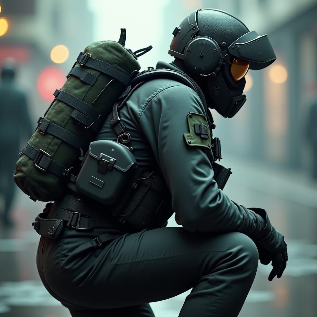 Hyperrealistic SWAT Agent in Tactical Gear