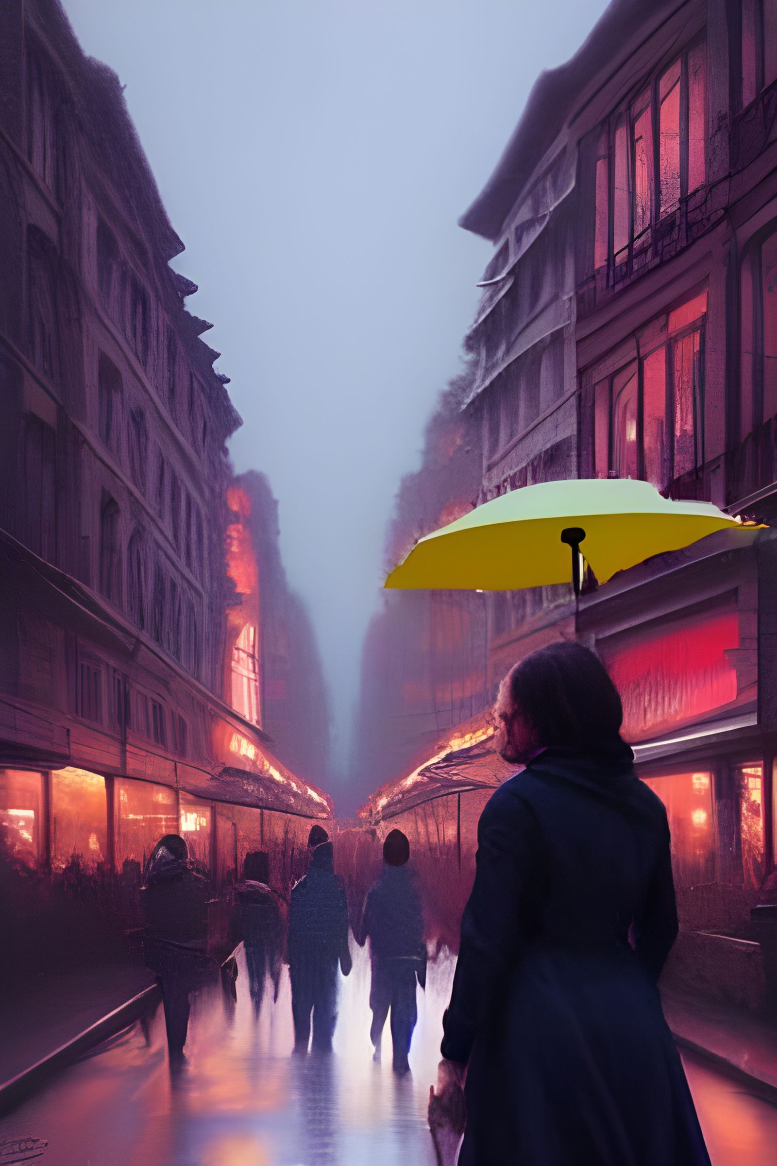 Yellow umbrella by Yves Klein and Ismael Inceoglu