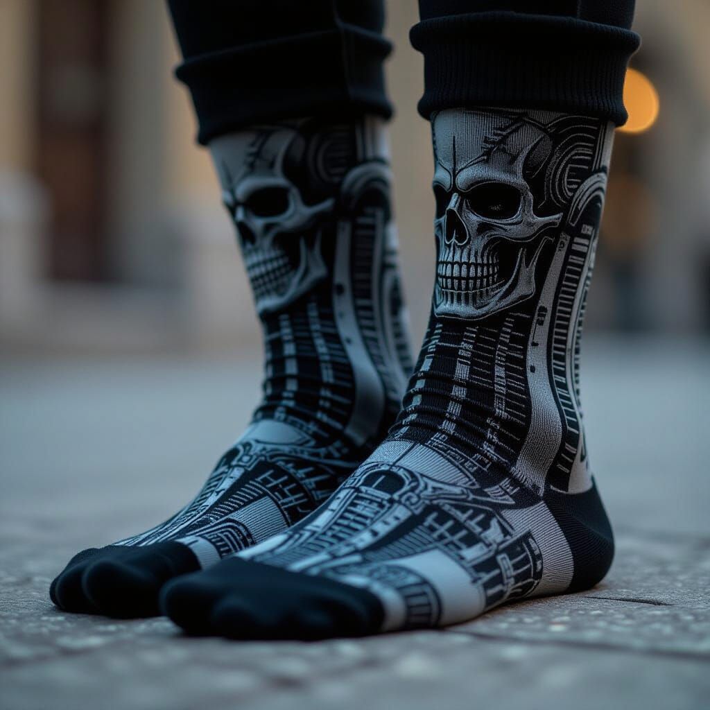 Biomechanical Socks in H.R. Giger Style, Film Still