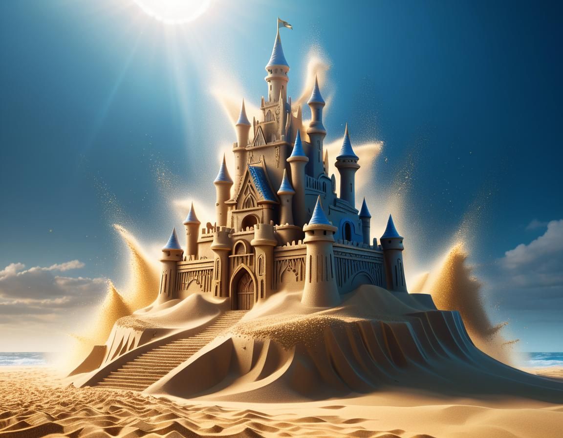 Intricate Sandcastle: Fantasy Concept Art
