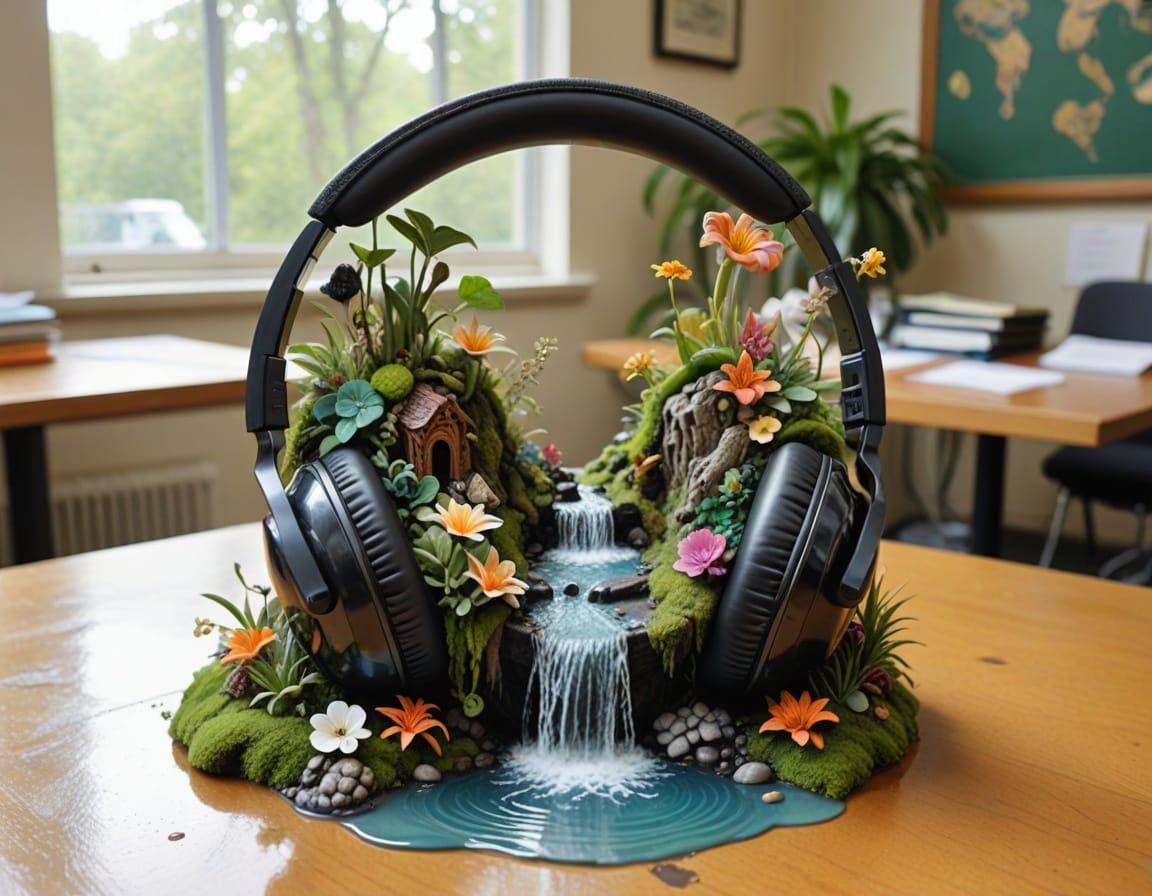 Miniature Jungle Ecosystem on Wireless Headphones