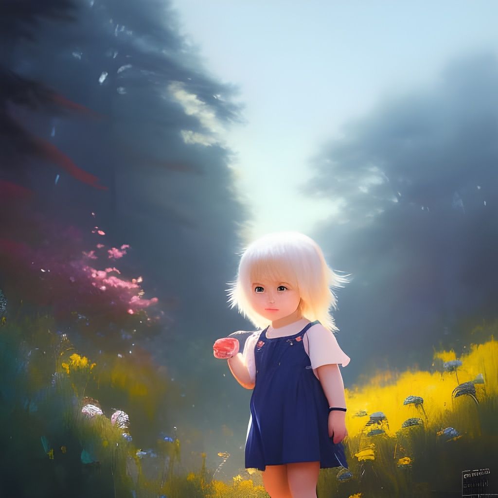 Adorable Chibi Girl with Yellow Hair, ArtStation