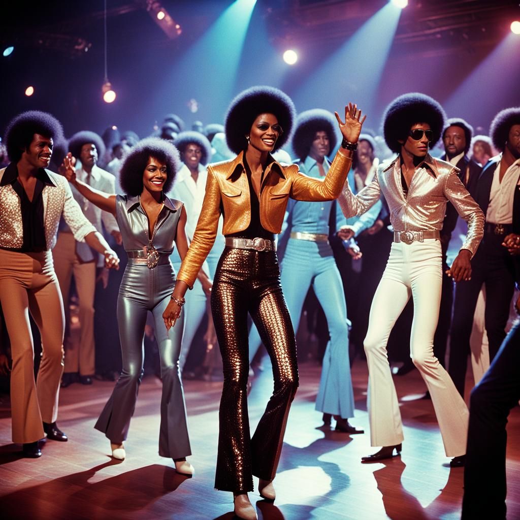 Disco Fever: 1970s Dance Scene in Hyperrealism