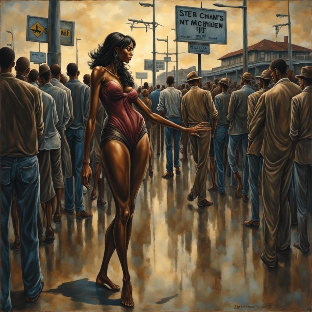 Edgy Pin-Up in Film Noir Style