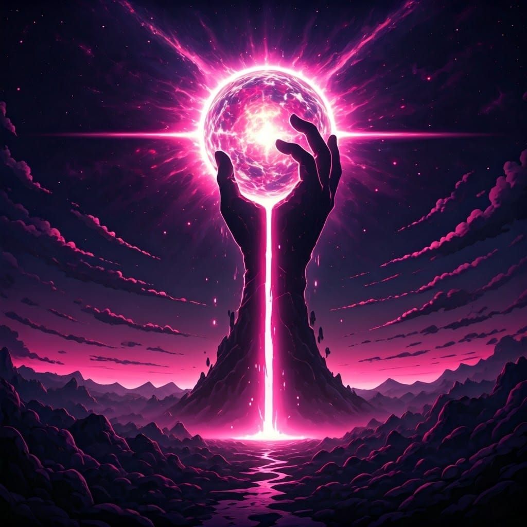 Colossal Stone Hand Reaching for Supernova