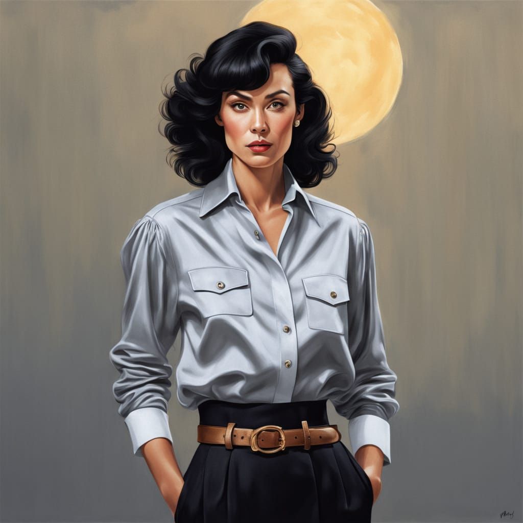 Elegant 80s Style Portrait of Mature Cross-dresser