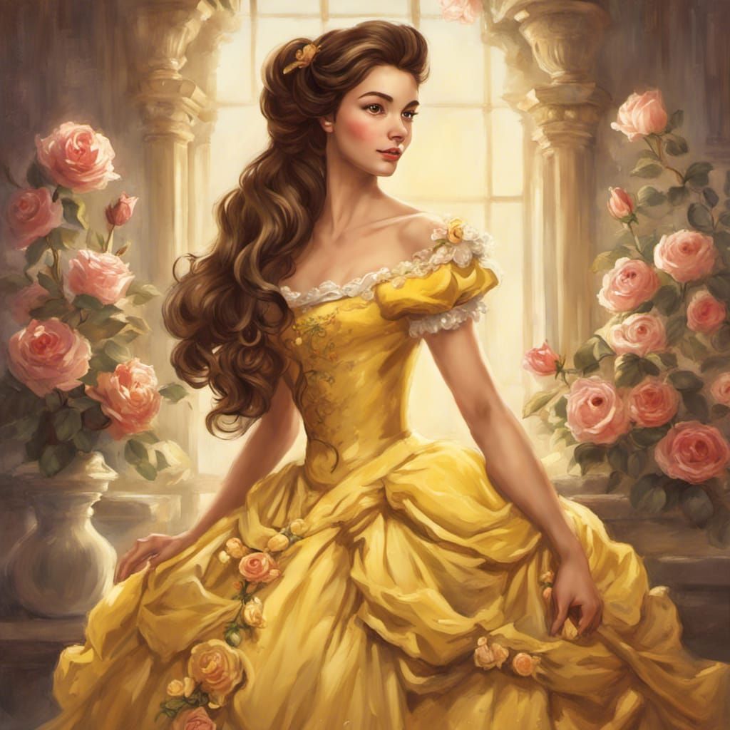 Belle in Rococo Style with Roses