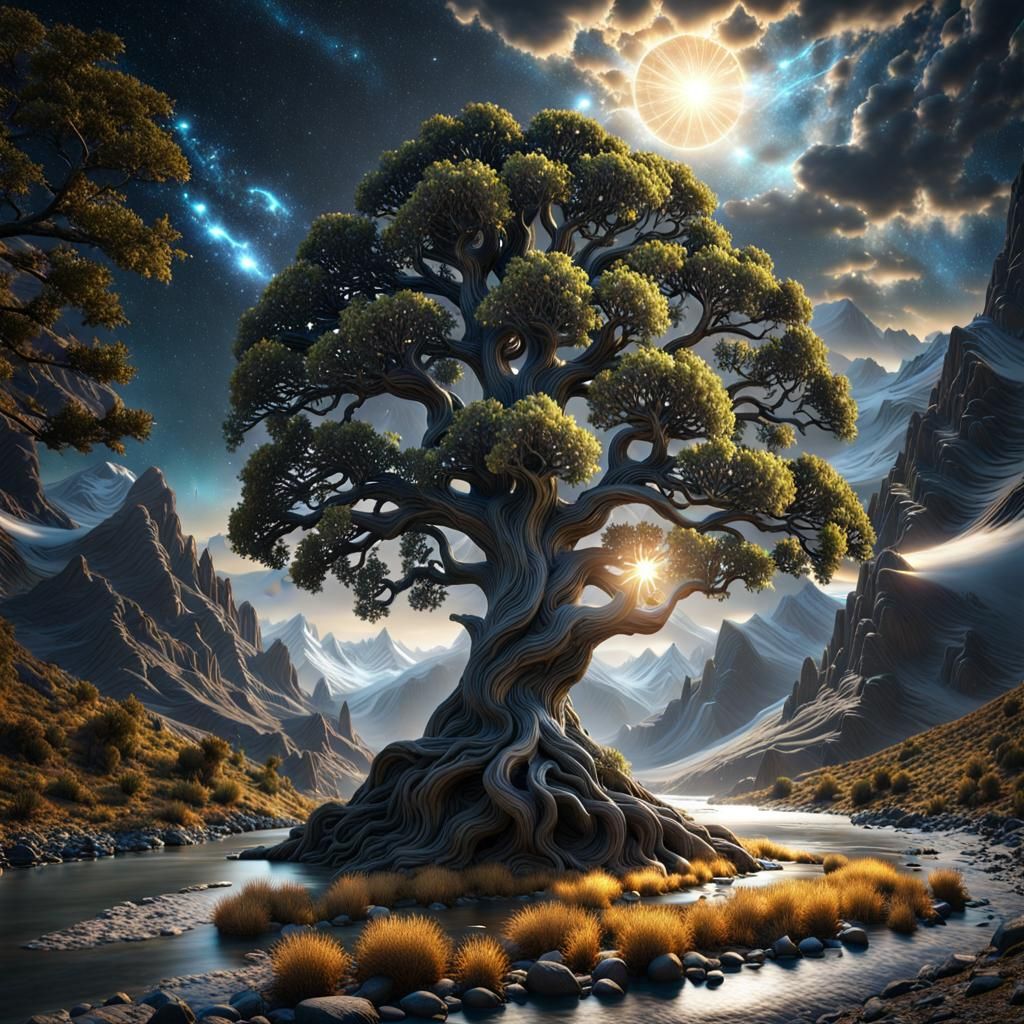 Majestic World Tree Under a Guiding Star