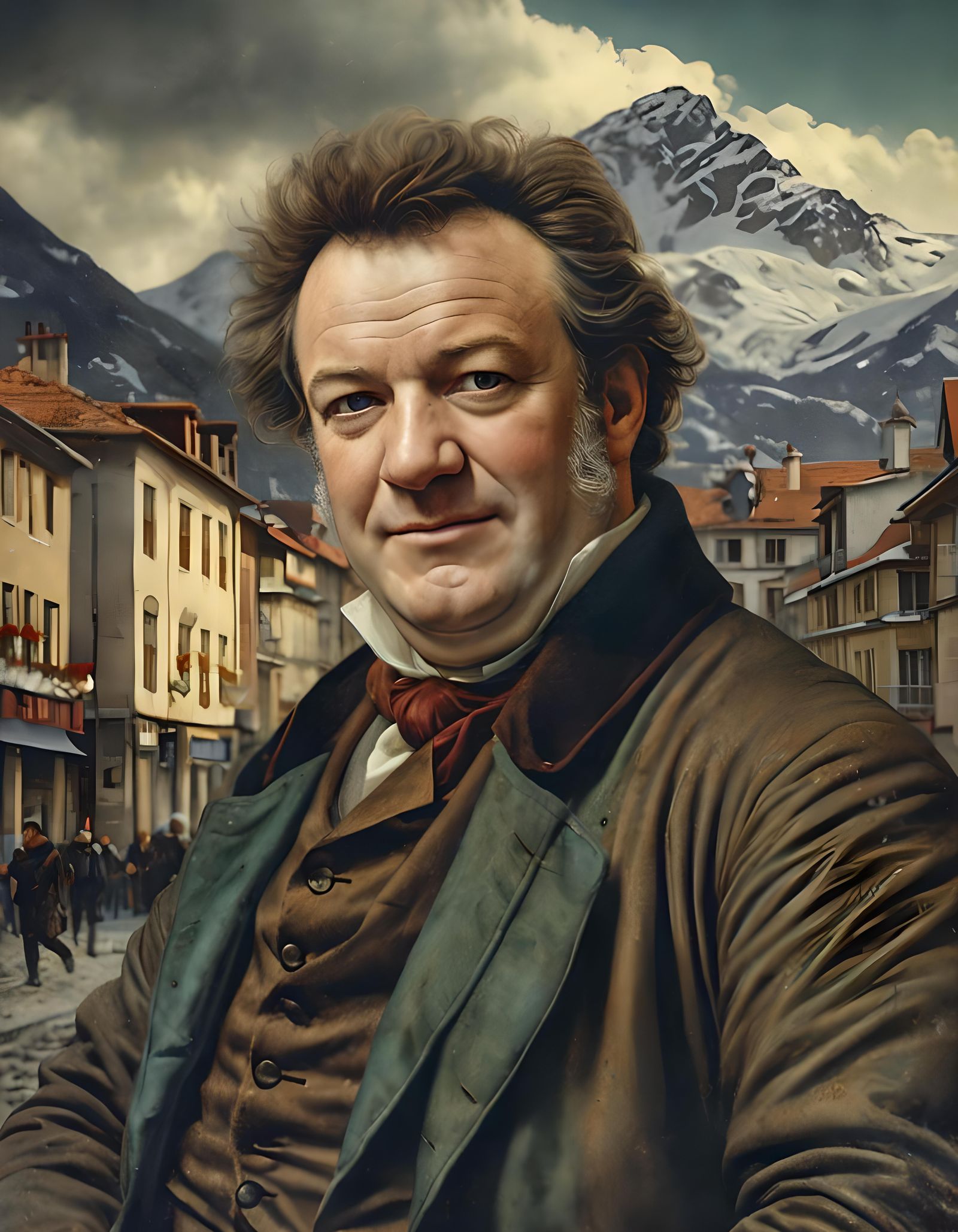 Stendhal Portrait: Detailed Matte Painting