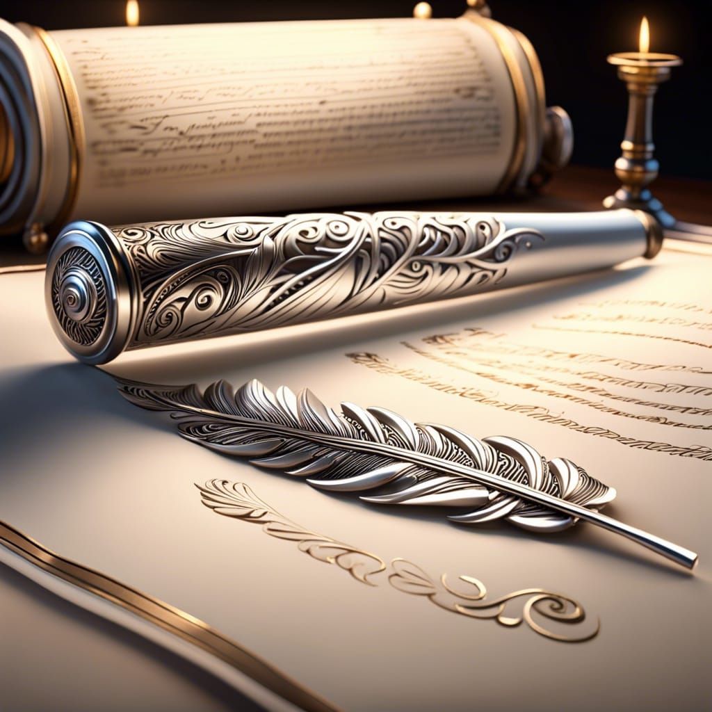 Ancient Scroll Written with Silver Quill
