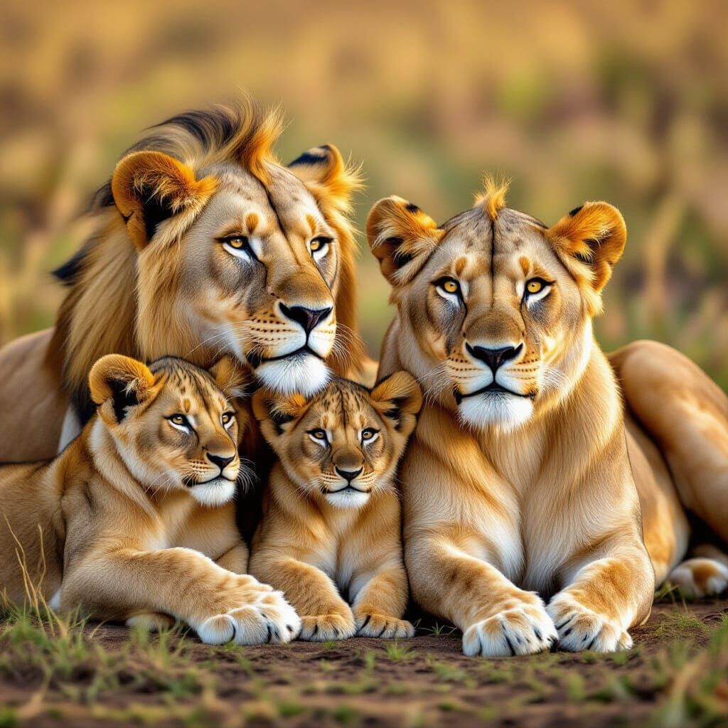 Female Lions with Cubs