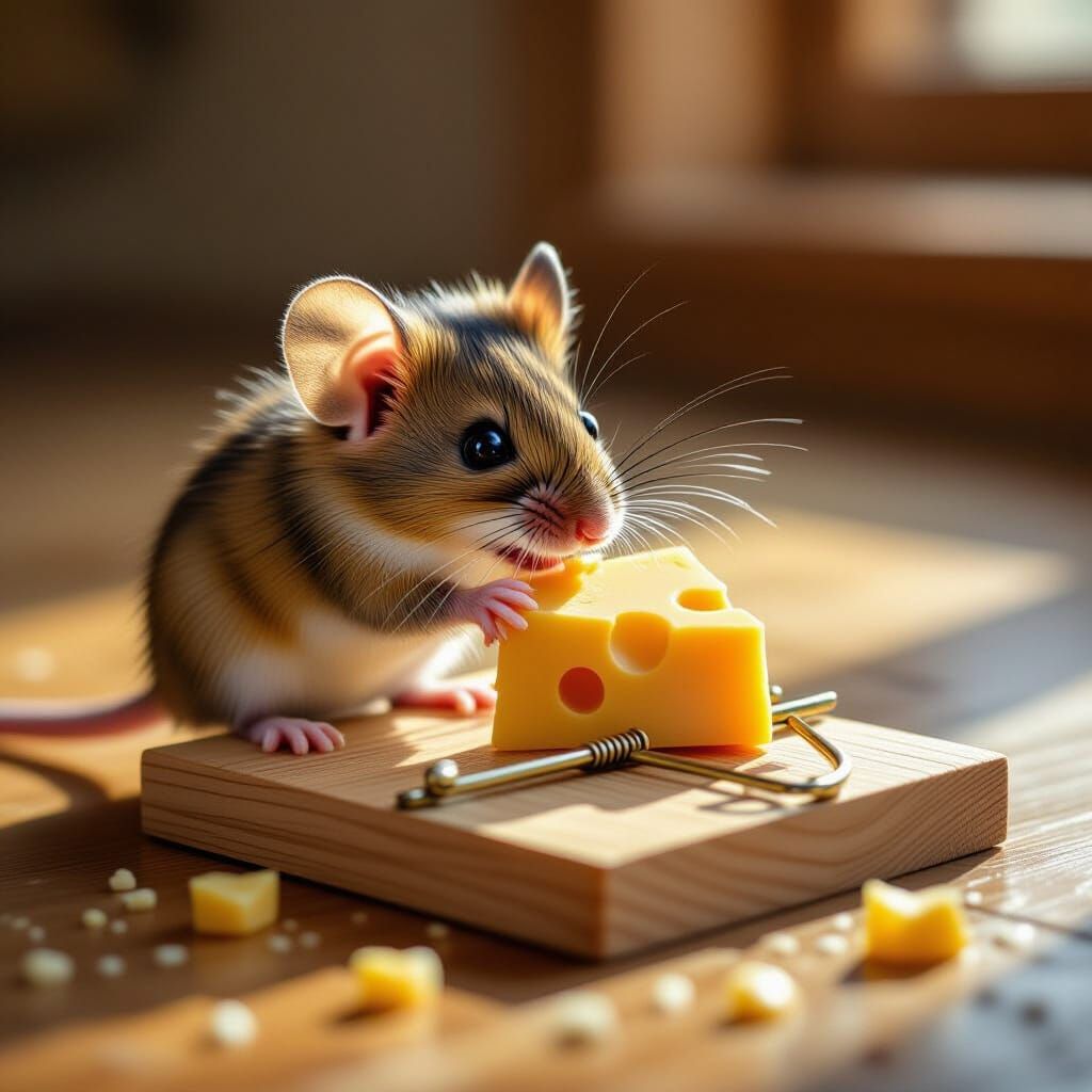 Mouse and Mousetrap: A Photorealistic Still Life