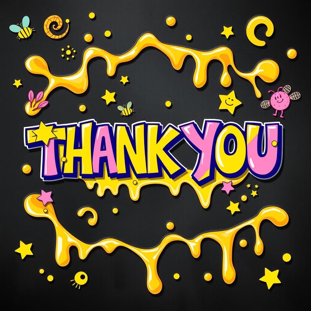 Thank You in Vibrant, Melting Beeswax Art