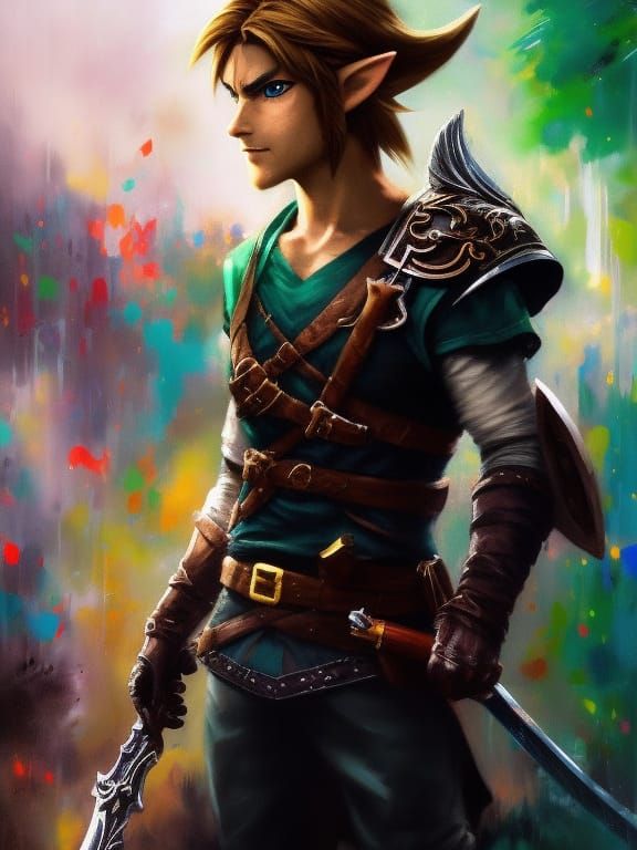 Link from Zelda: Graffiti Art Portrait
