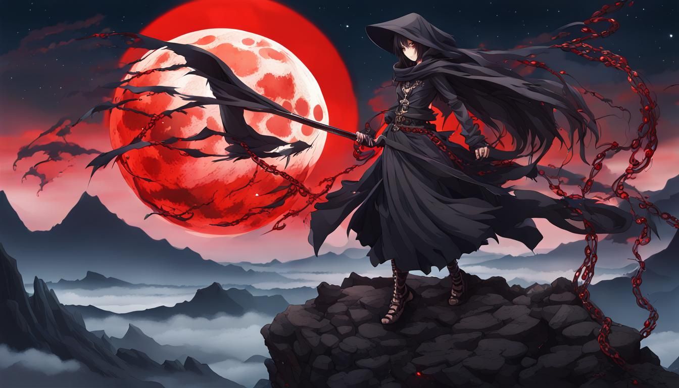 Assassin Reaper of the Drifting Moon: Anime Digital Art